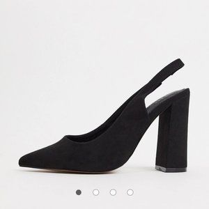 ASOS DESIGN Parson Slingback High Block Heel in Black
